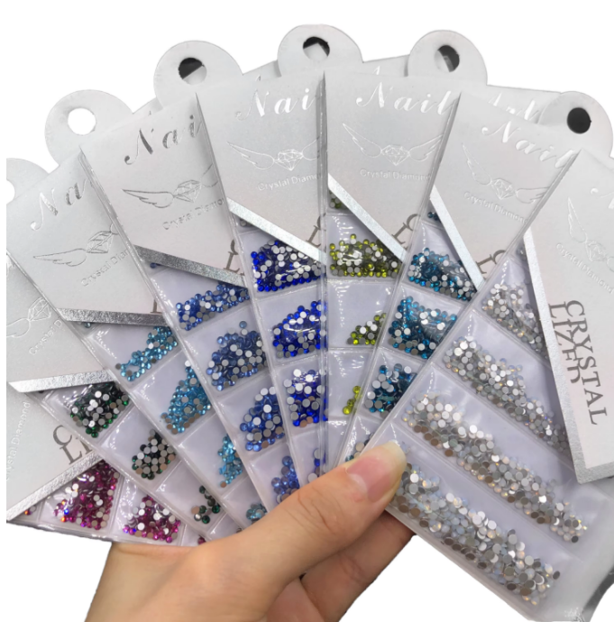 1440Pcs 3D Rhinestones Nail Art Crystal Decorative Stones Flat Back Stickers & Decals